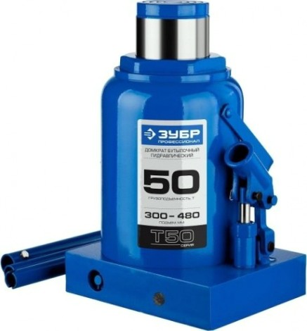 Домкрат бутылочный ЗУБР "ПРОФИ" 43060-50 (50 т - 300/480 мм) [43060-50_z01]