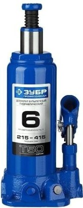 Домкрат бутылочный ЗУБР "ПРОФИ" 43060- 6-K (6 т - 215/415 мм, кейс) [43060-6-K_z01]