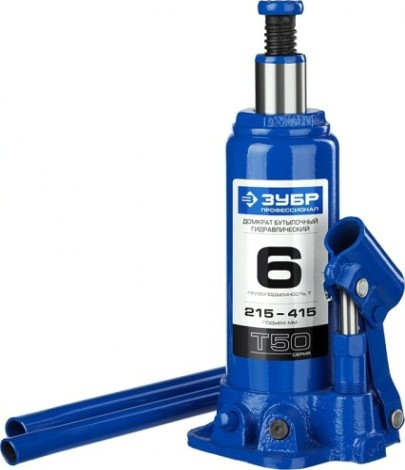 Домкрат бутылочный ЗУБР "ПРОФИ" 43060- 6-K (6 т - 215/415 мм, кейс) [43060-6-K_z01]
