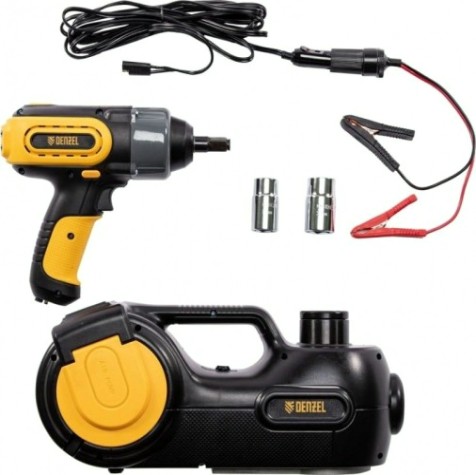 Домкрат электрогидравлический Denzel 3 в 1 (1,5 т), 12в, с гайковертом электрическим, в набор [51190]