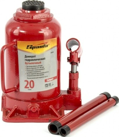 Домкрат гидравлический бутылочный Sparta 20 т 215-405 мм, Compact 50338 [50338]