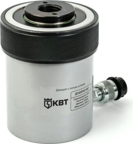 Домкрат гидравлический КВТ ДП-50П75 с полым шт.оком [84591]