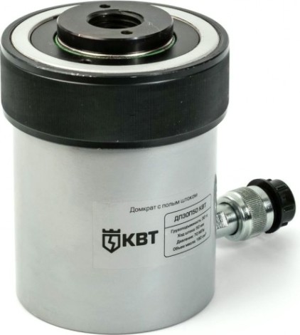 Домкрат гидравлический КВТ ДП30П 50 (30 т - 165/215 мм) с полым штоком 74342 [74342]