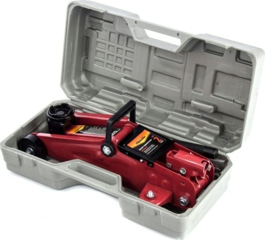 Домкрат гидравлический подкатной Sparta 2 т 125–300 мм, в пластиковом кейсе 510085 [510085]