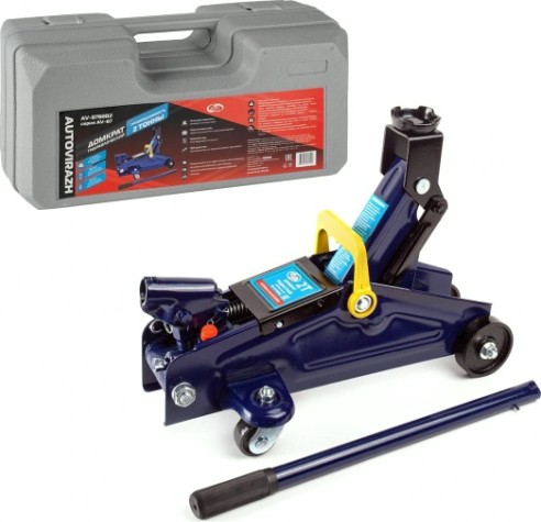 Домкрат подкатной Autovirazh AV-076002 2т + кейс (синий) Домкрат подкатной Autovirazh AV-076002 2т + кейс (синий)