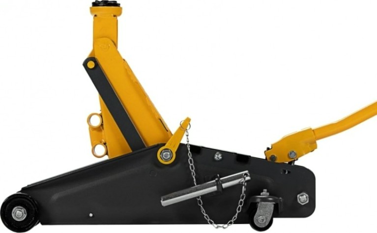 Домкрат подкатной DENZEL 2,8т, с фиксатором, 135-385 мм [51155]