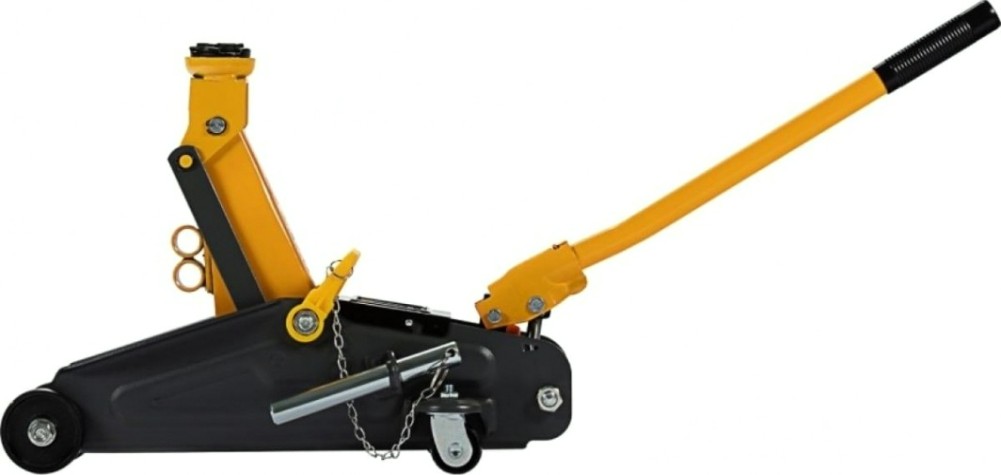 Домкрат подкатной DENZEL 2т, с фиксатором, 130-330 мм [51153]