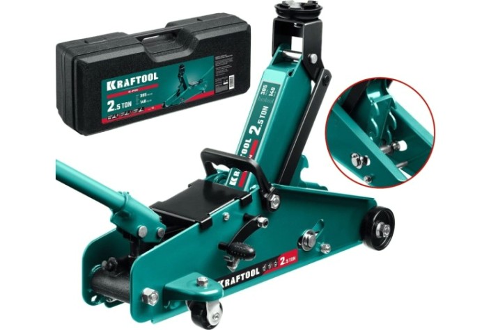 Домкрат подкатной KRAFTOOL 43457-2.5 с увеличенным подъемом Домкрат подкатной KRAFTOOL 43457-2.5 с увеличенным подъемом