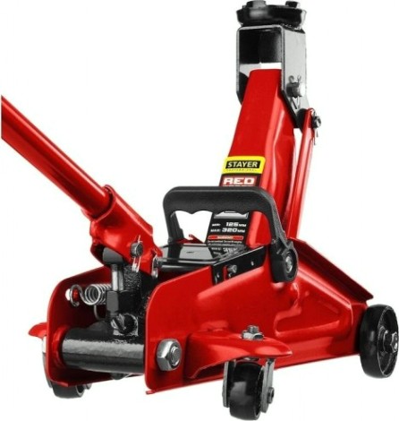 Домкрат подкатной STAYER R-22 К 2т 125-320мм для легковых а/м в кейсе, red force [43152-2-K]
