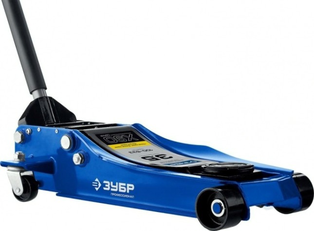 Домкрат подкатной ЗУБР Х90 "ПРОФЕССИОНАЛ" 3,5 т - 100/533 мм, "быстрый подъем" 43054-3.5 [43054-3.5]