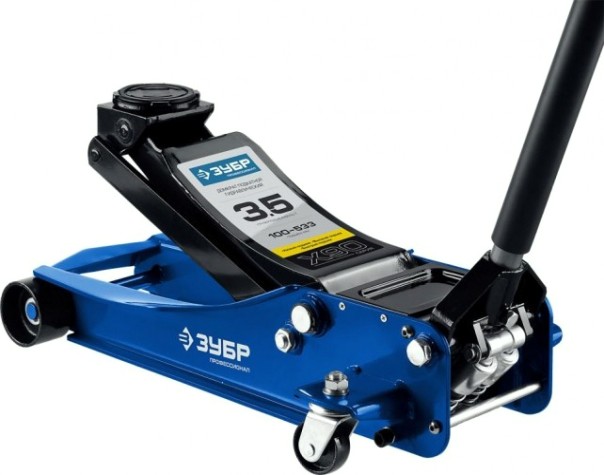 Домкрат подкатной ЗУБР Х90 "ПРОФЕССИОНАЛ" 3,5 т - 100/533 мм, "быстрый подъем" 43054-3.5 [43054-3.5]