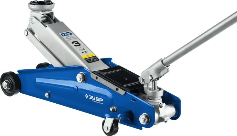 Домкрат подкатной ЗУБР T70 "ПРОФЕССИОНАЛ" 3 т - 130/410 мм поворотная рукоятка 43052-3 [43052-3_z01]
