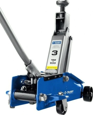 Домкрат подкатной ЗУБР T77 "ПРОФЕССИОНАЛ" 3 т - 192/533 мм, в кейсе 43055-3-K [43055-3-K]