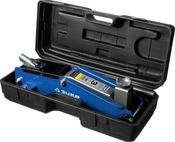 Домкрат подкатной ЗУБР T77 "ПРОФЕССИОНАЛ" 3 т - 192/533 мм, в кейсе 43055-3-K [43055-3-K]