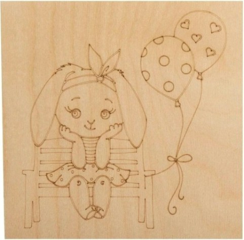 Доска для выжигания REXANT ДВ0933 «малыши зверята», 150х150 мм, 5 шт. [12-0933]