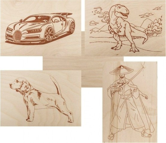 Доска для выжигания REXANT ДВ0936 «набор №1» (воин/динозавр/собака/машина/без рисунк [12-0936]