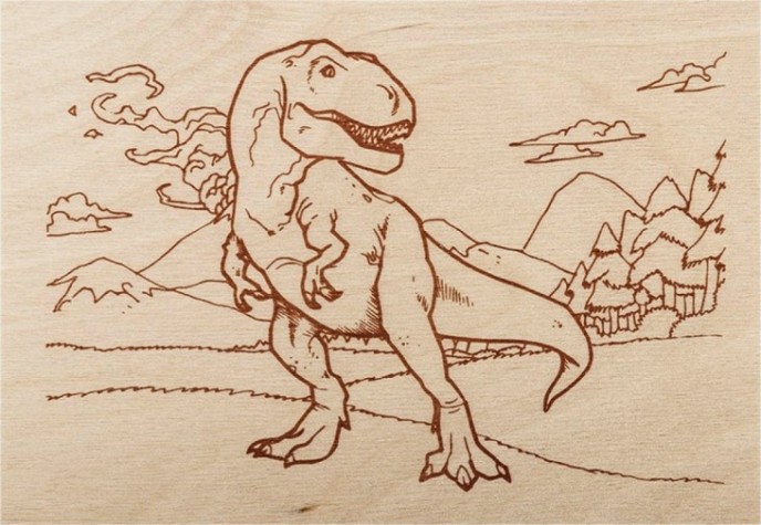 Доска для выжигания REXANT ДВ0936 «набор №1» (воин/динозавр/собака/машина/без рисунк [12-0936]