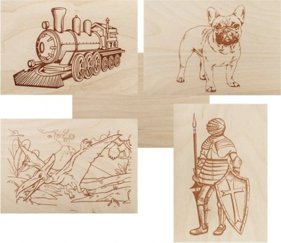 Доска для выжигания REXANT ДВ0938 «набор №3» (воин/динозавр/собака/машина/без рисунк [12-0938]