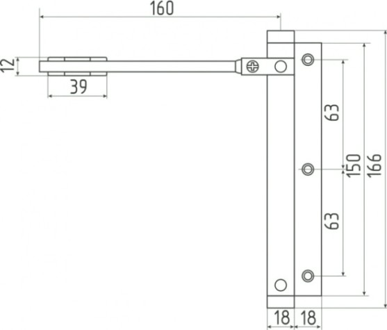 Доводчик дверной НОРА-М 101 пружинный "Серебро" [16741]