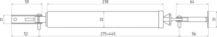 Доводчик дверной НОРА-М 202 пневматический "Серебро" [16743]