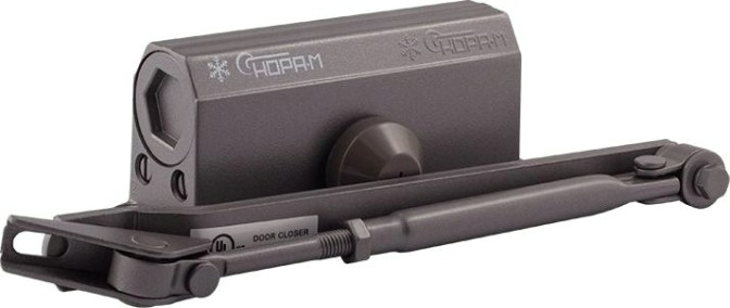 Доводчик дверной НОРА-М 2S-F морозостойкий с фиксацией "Графит/Бронза" [13720]
