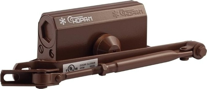 Доводчик дверной НОРА-М 2S-F морозостойкий с фиксацией "Коричневый" [16056]