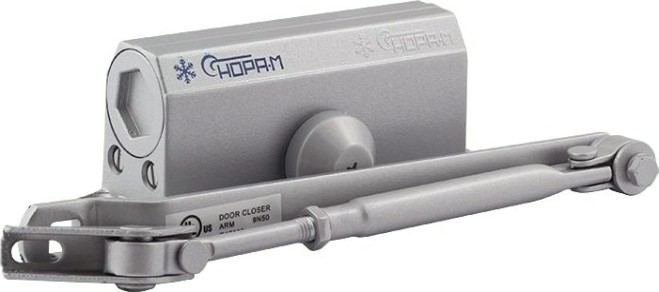 Доводчик дверной НОРА-М 2S морозостойкий "Серый" [4987]