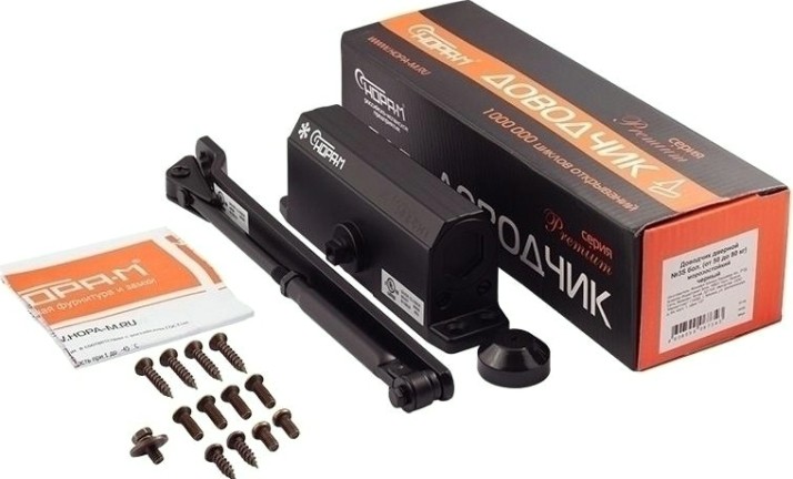 Доводчик дверной НОРА-М 3S бол. морозостойкий "Черный" [14878]