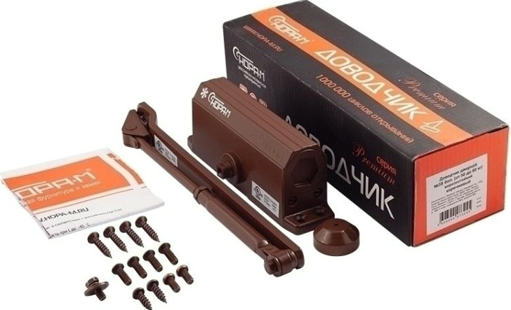 Доводчик дверной НОРА-М 3S бол. морозостойкий "Коричневый" [15887]