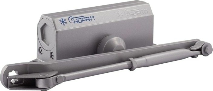 Доводчик дверной НОРА-М 3S бол. морозостойкий "Серый" [4992]