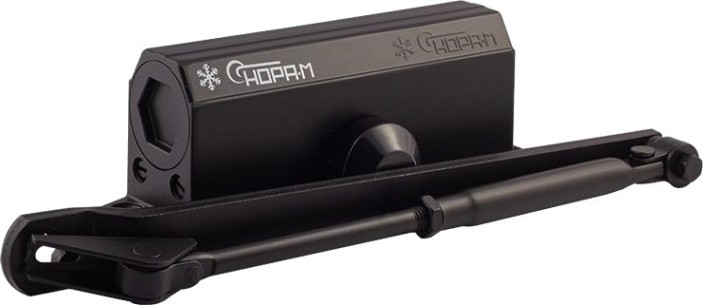 Доводчик дверной НОРА-М 3S-F бол. морозостойкий с фиксацией "Черный" [16222]