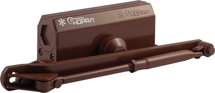 Доводчик дверной НОРА-М 3S-F бол. морозостойкий с фиксацией "Коричневый" [16057]