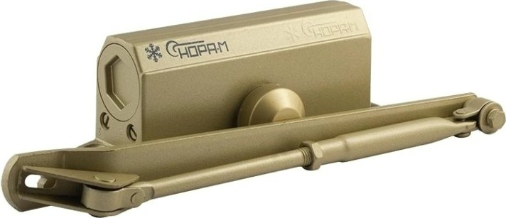 Доводчик дверной НОРА-М 3S-F бол. морозостойкий с фиксацией "Золото" [13705]