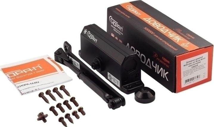 Доводчик дверной НОРА-М 3S мал. морозостойкий "Черный" [16221]