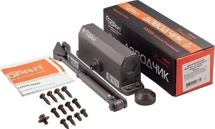 Доводчик дверной НОРА-М 3S мал. морозостойкий "Графит/Бронза" [4995]