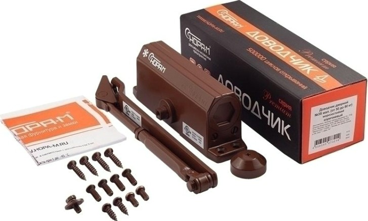 Доводчик дверной НОРА-М 3S мал. морозостойкий "Коричневый" [15886]