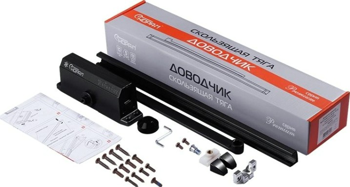 Доводчик дверной НОРА-М 3S Slider морозостойкий "Черный" [18947]