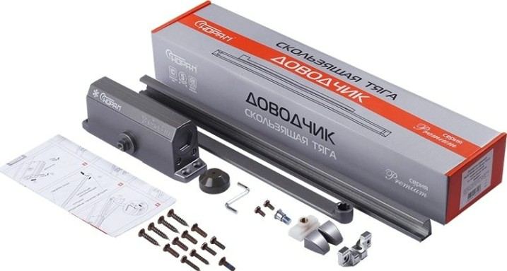 Доводчик дверной НОРА-М 3S Slider морозостойкий "Графит" [18763]