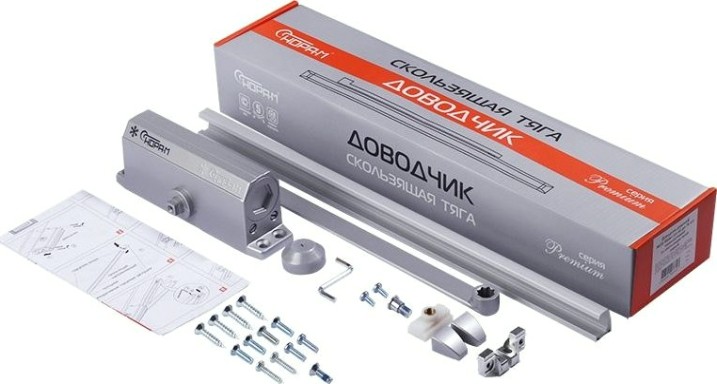 Доводчик дверной НОРА-М 3S Slider морозостойкий "Серый" [18765]