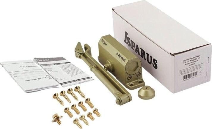 Доводчик дверной НОРА-М 410 ISPARUS морозостойкий "Золото" [18342]