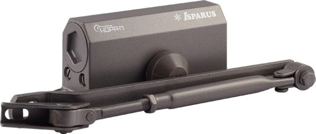 Доводчик дверной НОРА-М 410F ISPARUS с фиксацией "Графит" [18807]