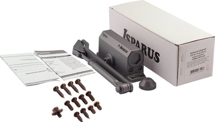 Доводчик дверной НОРА-М 410F ISPARUS с фиксацией "Графит" [18807]