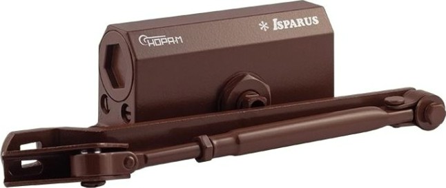 Доводчик дверной НОРА-М 410F ISPARUS с фиксацией "Коричневый" [18402]