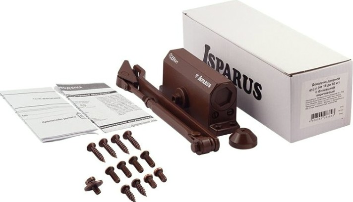 Доводчик дверной НОРА-М 410F ISPARUS с фиксацией "Коричневый" [18402]
