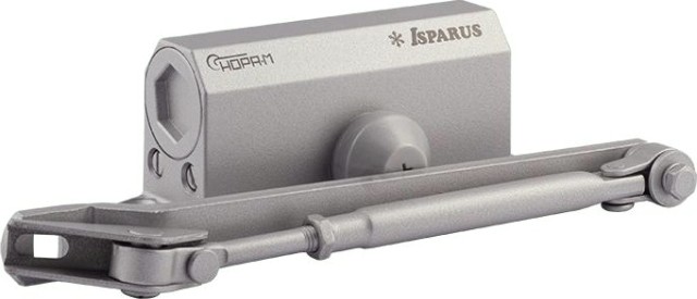 Доводчик дверной НОРА-М 410F ISPARUS с фиксацией "Серый" [18400]
