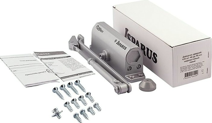 Доводчик дверной НОРА-М 420 ISPARUS морозостойкий "Серый" [18720]