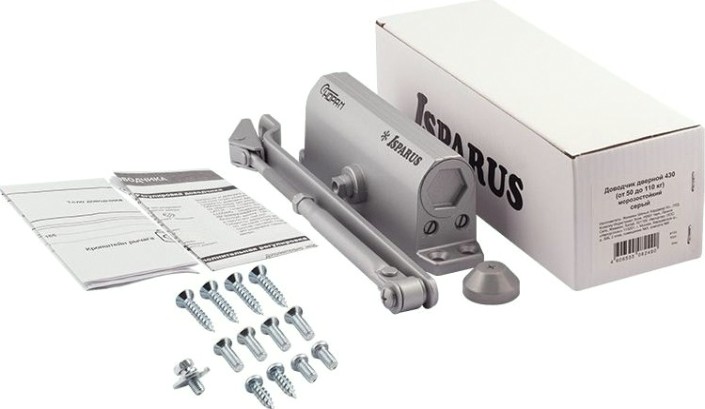 Доводчик дверной НОРА-М 430 ISPARUS морозостойкий "Серый" [16820]