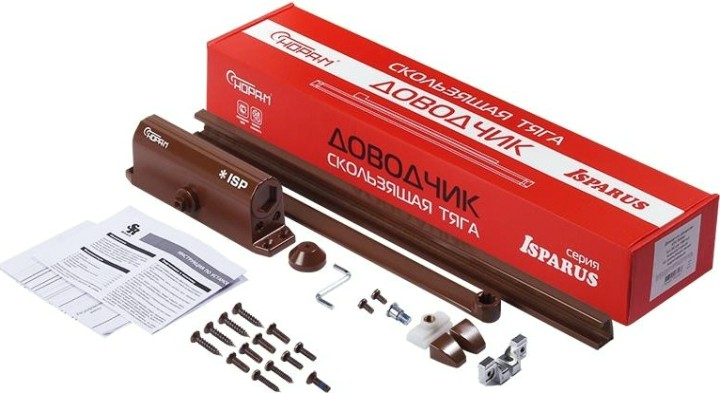 Доводчик дверной НОРА-М 430 Slider ISPARUS морозостойкий "Коричневый" [18778]