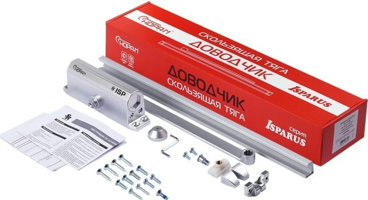 Доводчик дверной НОРА-М 430 Slider ISPARUS морозостойкий "Серебро" [18776]