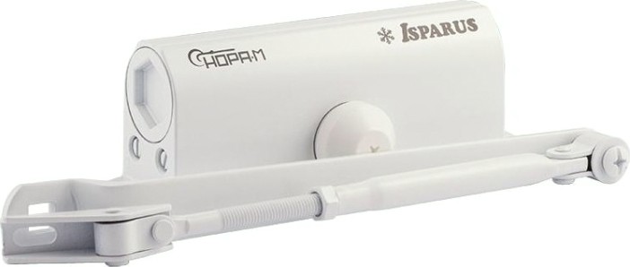 Доводчик дверной НОРА-М 430F ISPARUS с фиксацией "Белый" [18403]